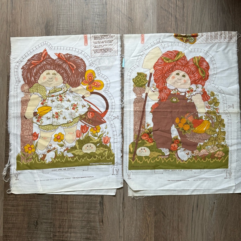 Vintage 1983 Melco Cabbage Patch Kids Fall Harvest DIY Sewing Pillow Panels